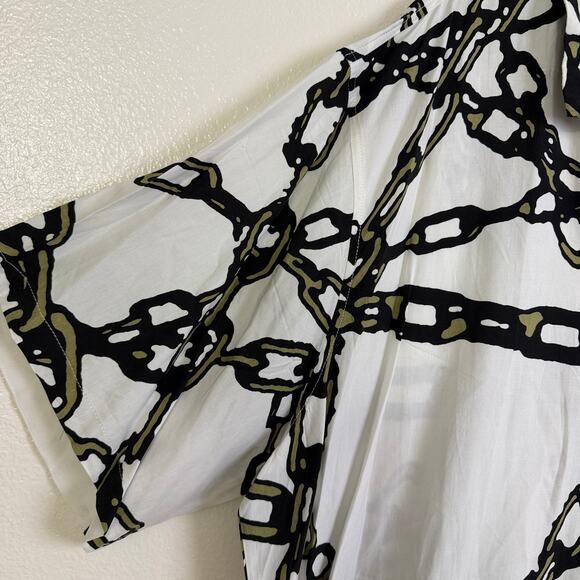G59 Records Chained Shirt Mens 2XL White Short Sleeve Button Up Rap Rayon NWOT - Picture 8 of 11